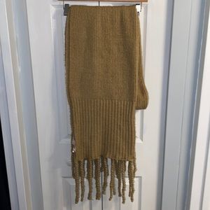 Free People Camel Tassel Scarf